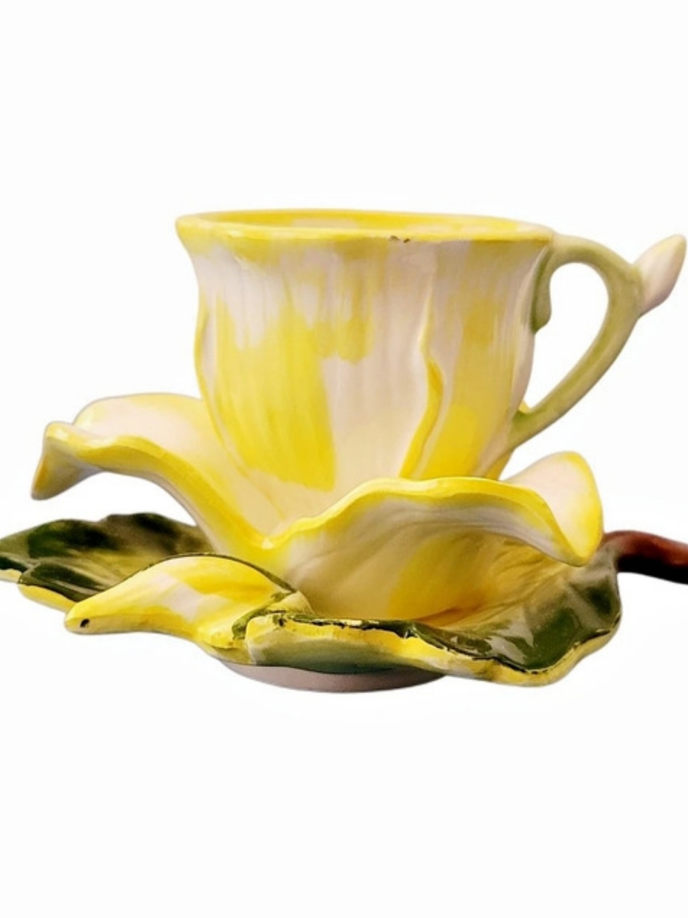 Chadwick Japan Leaf Cup & Saucer Set in Yellow